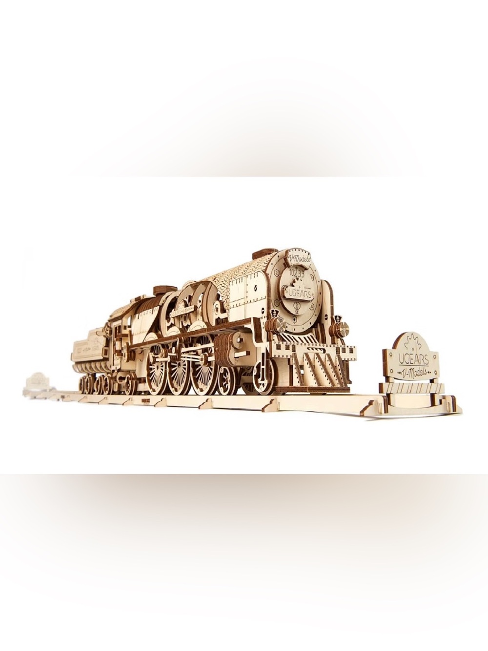 🚞UGEARS Locomotive with Tender Wooden Mechanical Model Kit – NIB 🚞